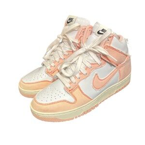 Nike Dunk High 1985 Arctic Pink Denim White Sneakers DV1143-800 Womens Size 7.5